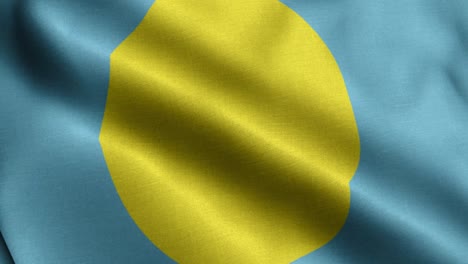 Closeup-waving-loop-4k-National-Flag-of-Palau