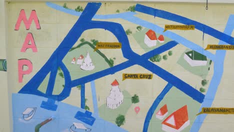 Mapa-Dibujado-A-Mano-De-Sitios-Turísticos-En-El-Barrio-De-Kudi-Chin-En-Bangkok