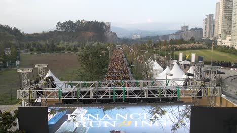 Aerial-View-of-Start-of-Financial-Running-Marathon-in-la-Mexicana-Park