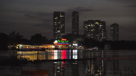 Crepúsculo-Tiempo-Iluminación-Ciudad-Riverside-Restaurante