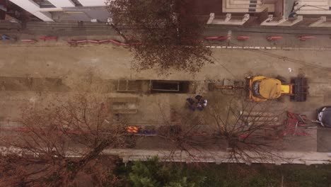 Aerial-View-Of-Street-Under-Construction