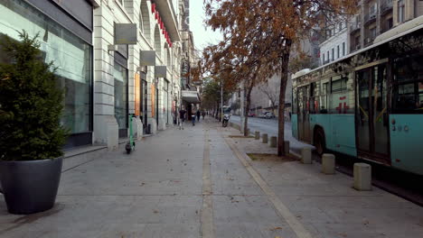 Calle-Durante-El-Otoño,-Bucarest-Rumania