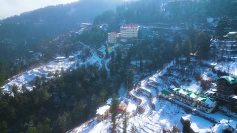 Luftaufnahme-Nach-Schneefall-In-Kufri-Shimla