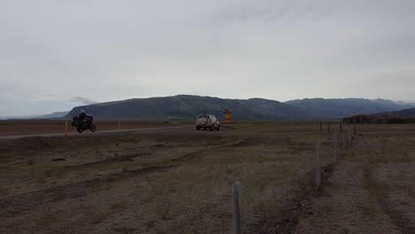 Light-Brown-Suzuki-Grand-Vitara-SUV-parked-on-the-side-of-the-road-in-Iceland