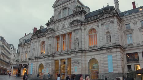 Exterior-Facade-Of-The-Theater-From-The-Place-du-Ralliement-In-Angers,-France