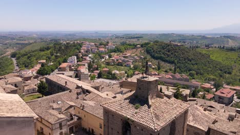 Wide-angle-drone-shot-of-a-beautiful-vista-of-an-old-remote-village-in-the-region-of-Abruzzo-in-Italy-called-Penne