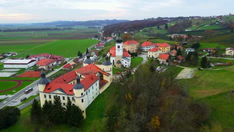 Velika-Nedelja-is-a-charming-town-located-in-the-heart-of-Slovenia,-known-for-its-beautiful-church-and-castle