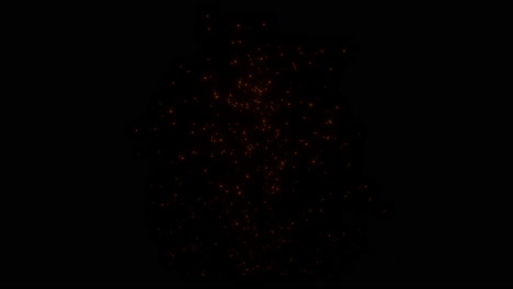 Animation-of-orange-sparks-falling-on-the-floor
