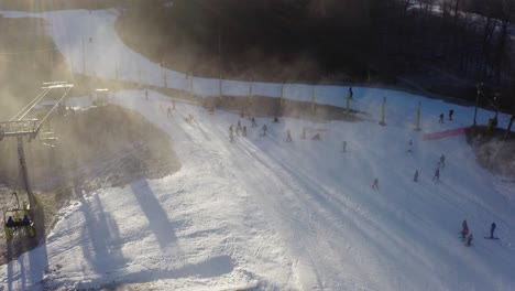 4K-aerial-drone-ski-resort-Snow-machines-blowing-snow-Upstate-New-York
