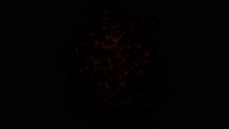 Animation-of-orange-sparks-falling-in-the-air