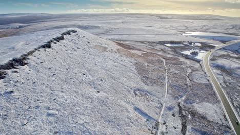 Cinematic-English-winter-aeirial-drone-moorland-roads-aerial-scene