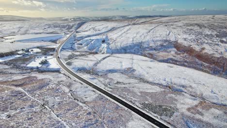 Cinematic-cold-English-winter-moorland-aerial-scene