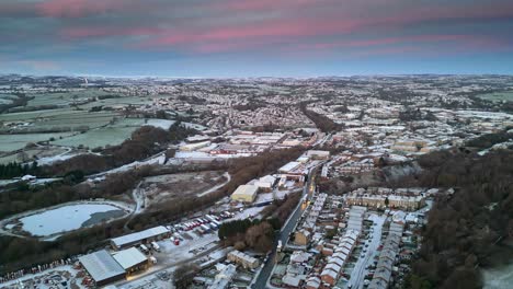 English-cinematic-aerial-winter-view-of-a-delicate-Pink-And-Blue-Early-Morning-Sunrise-Sky