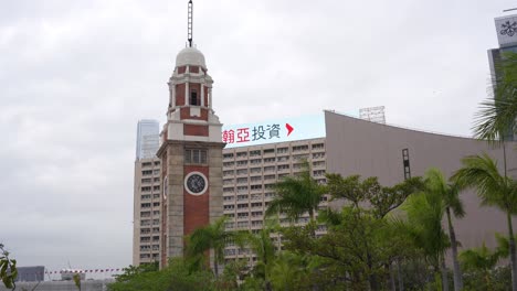 8-February-2023---The-Clock-Tower-In-The-Southern-Shore-Ff-Tsim-Sha-Tsui,-Kowloon