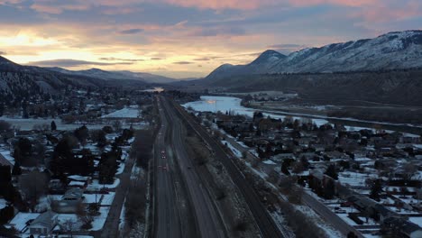 The-Winter-Twilight-Tour:-A-Journey-Along-Highway-1-in-Kamloops,-BC