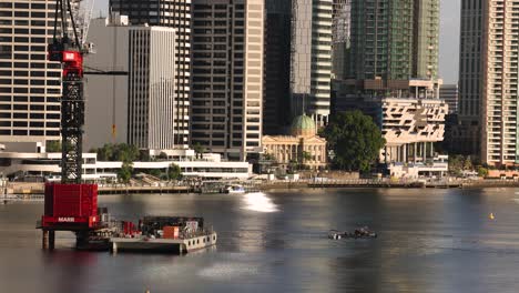 View-of-construction-works-on-the-Kangaroo-Point-Green-Bridge-across-the-Brisbane-River,-Brisbane,-Australia