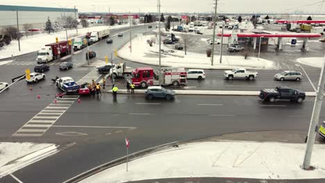 Aerial-view-of-a-car-accident-at-an-intersection