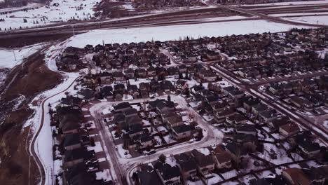 Breathtaking-Drone-Footage-of-Canadian-Winter-Communities-During-Golden-Hour