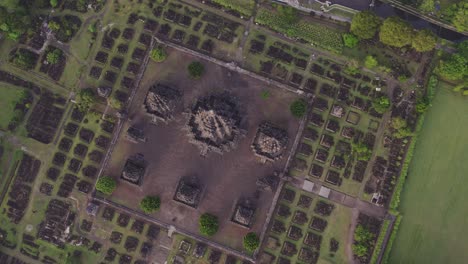 Ansicht-Von-Oben-Nach-Unten-Auf-Den-Prambanan-Hindu-Tempelkomplex-In-Java