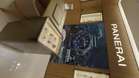 Approaching-sale-table-for-Panerai-luxury-watches-in-mall
