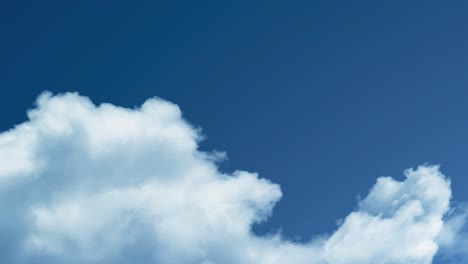 Ego-Flugperspektive-über-Weißen-Wolken-Am-Blauen-Himmel,-3D-Animation