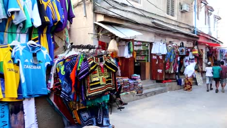 Establisher-shot-of-local-stores-selling-different-products-in-Tanzanian-street