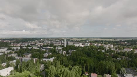 Aerial-footage-of-a-small-town-in-Finland