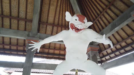 Ogoh-Ogoh-Statue,-Hindu-Ceremony-in-Bali,-Nyepi-Day,-Demon,-Mythological-Being-Creation-in-Local-Art-Center,-Indonesia