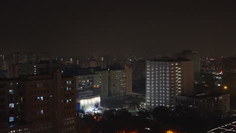 Aerial-Evening-View-Of-Downtown-Karachi-City-Landscape