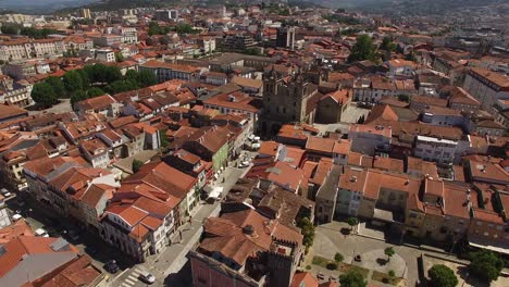 Aerial-view-of-Braga-old-town,-Portugal