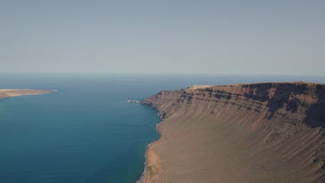 Aerial-View-of-Lanzaote-Island-Coastline,-Canary-Islands,-Spain