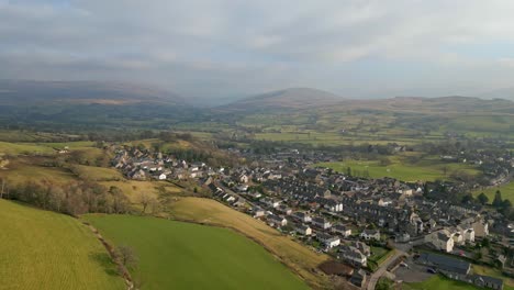 Cinematic-aerial-footage-of-Sedbergh-village,-the-ideal-place-to-escape-to-at-any-time-of-year