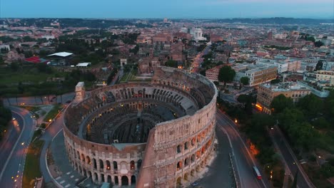 Luftbild-Rom-Italien-Sonnenaufgang-Kolosseum-Filmdrohne