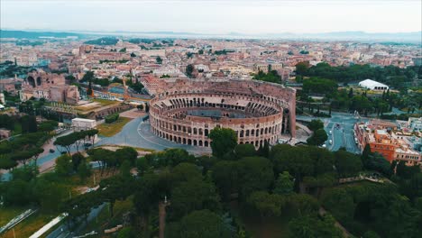 Luftbild-Rom-Italien-Sonnenaufgang-Kolosseum-Filmdrohne