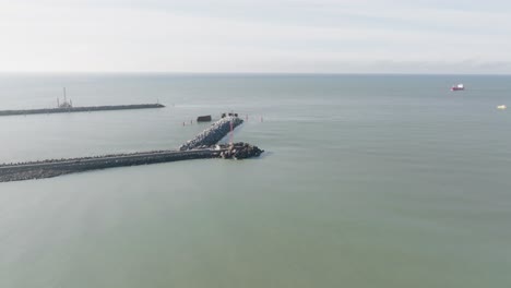 Panoramic-view-of-the-northern-and-southern-piers-or-harbor-gates-that-connect-the-Baltic-Sea-and-the-Curonian-Lagoon