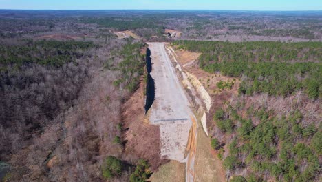 Aerial-of-the-Birmingham-Northern-Beltline,-an-abandoned-highway-project-which-recently-received-approval-of-funds-towards-construction-completion