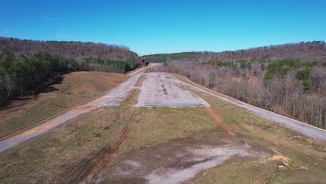 Aerial-of-the-Birmingham-Northern-Beltline,-an-abandoned-highway-project-which-recently-received-approval-of-funds-towards-construction-completion