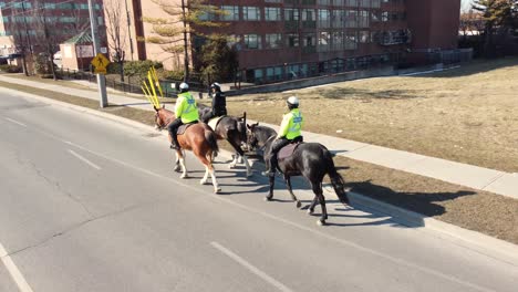Urban-Horseback-Patrol:-Mounted-Police-in-Action-on-the-Streets-of-Toronto