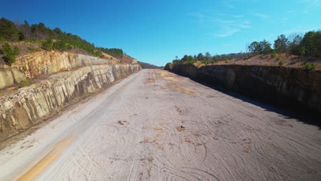 Aerial-of-the-Birmingham-Northern-Beltline,-an-abandoned-highway-project-which-recently-received-approval-of-funds-towards-construction-completion