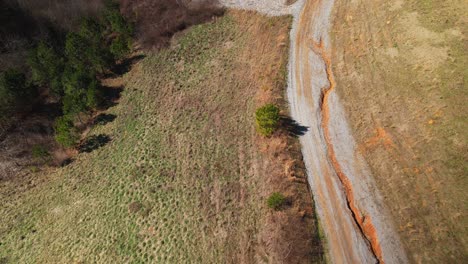 Aerial-of-the-Birmingham-Northern-Beltline,-an-abandoned-highway-project-which-recently-received-approval-of-funds-towards-construction-completion