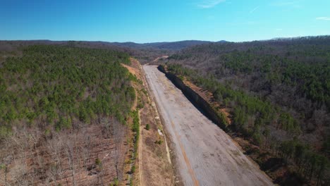 Aerial-of-the-Birmingham-Northern-Beltline,-an-abandoned-highway-project-which-recently-received-approval-of-funds-towards-construction-completion