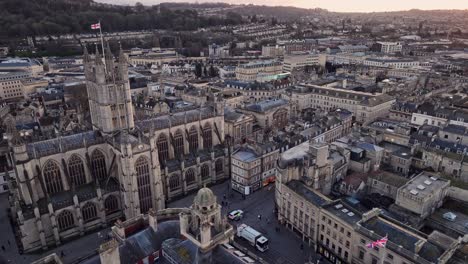 Bath-Abby-in-uk-during-sunset-time-aerial-view-of-the-side