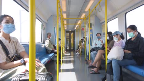 Bangkok,Thailand-:-POV-inside-the-bangkok-skytrain-system-with-some-passenger-wearing-mask-to-protect-from-COVID19-corona-virus