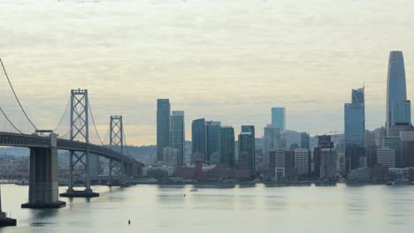 Landscape-view-of-the-Bay-Bridge-and-Skyline