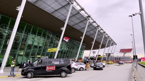 mobile-covid-19-testing-unit-parked-outside-tirana-international-airport-building