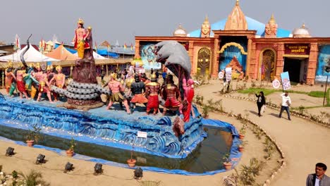 Un-Escaparate-Cultural-Hindú-De-Eventos-Históricos-De-Naturaleza-Mitológica,-Carnaval,-Un-Festival-Religioso-De-Mela