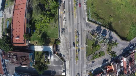 Bird-view-of-the-little-traffic-of-the-city-of-Cordoba,-Veracruz,-Mexico