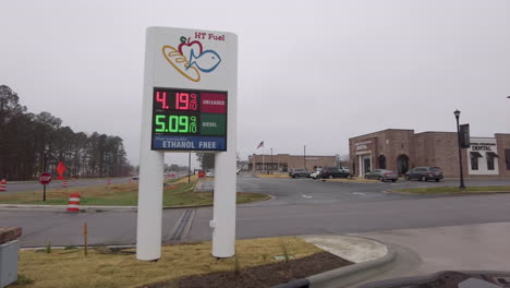 Hohe-Benzinpreise-An-Einer-Tankstelle,-Totale