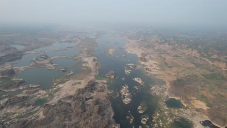 Aerial-view-of-a-forest-lake