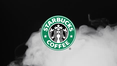 Editorial-Ilustrativa-Del-ícono-De-Starbucks-Que-Aparece-Cuando-El-Humo-Sobrevuela